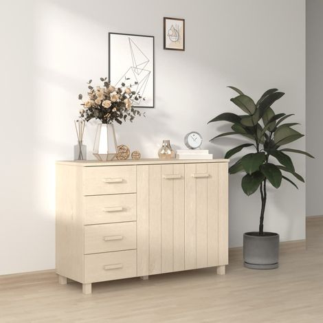 Sideboard HAMAR Honigbraun 113x40x80 cm Massivholz Kiefer (1/5)