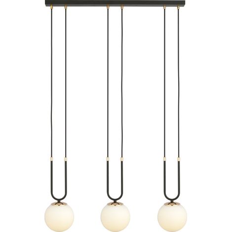Emibig Glam 3 lampadario 3xE14 nero opale oro dimmer (1/5)