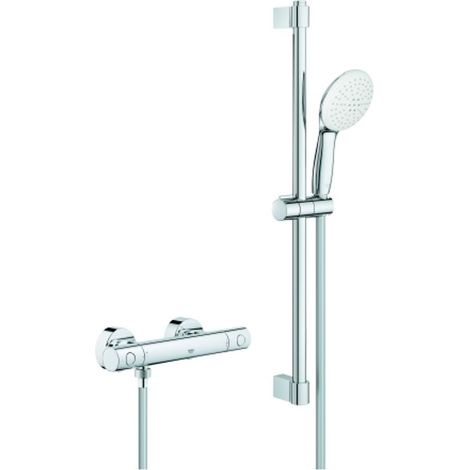 GROHE Grifo termostático para ducha Grohtherm 800 C 347681 con conjunto de ducha 600mm cromo, 34768001