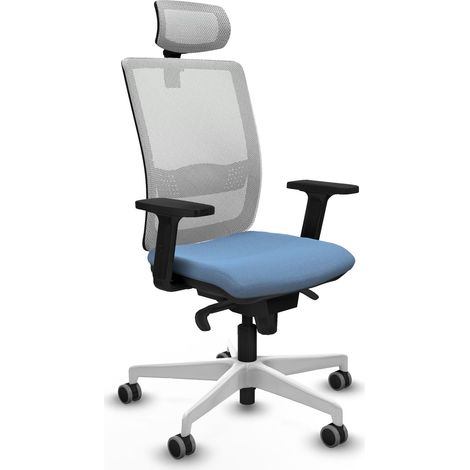 Silla de oficina piqueras y crespo Haches blanca azul claro ergonómica (1/2)