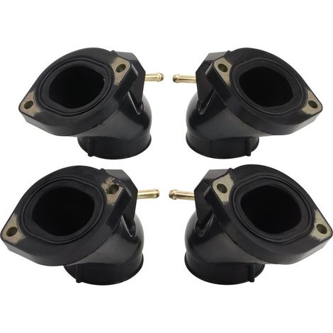 Kit de quatre connecteurs en caoutchouc pour collecteur d'admission compatible avec les joints de carburateur Yamaha XVZ13A, XVZ1300 et Royal Star 1996-2001 (résistant aux hautes températures). (1/5)