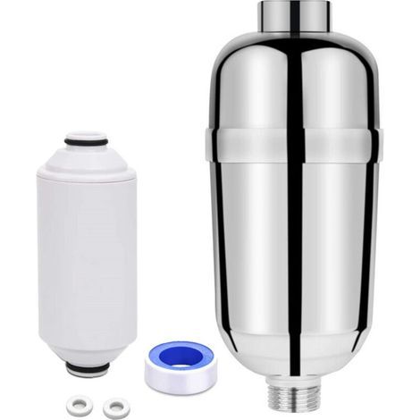 Filtre de pommeau de douche universel à 16 niveaux, élimine le chlore et les métaux lourds. Purificateur d'eau remplaçable, compatible avec tous les pommeaux de douche. (1/5)