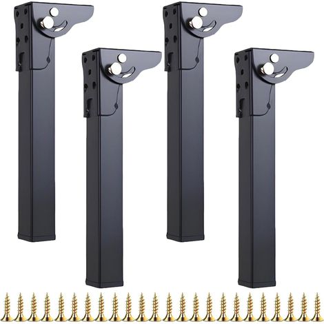 Quatre pieds pliables, pieds pliables de 35 cm, pieds pliables en métal, adaptés aux tables pliantes, meubles TV, tables basses, bureaux, tables à manger et meubles à monter soi-même. (1/5)