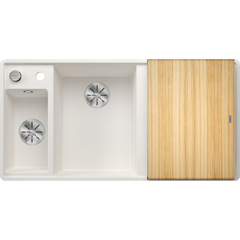 Blanco Silgranit Spülbecken, Axia III 6 S-F, Weiß 990 x 500 mm, Hauptbecken links (1/5)