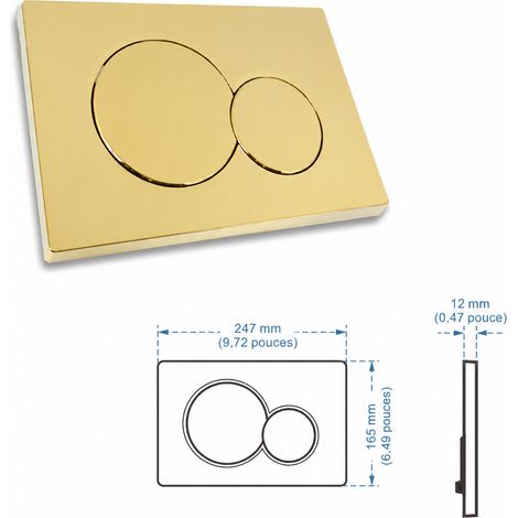Plaque de commande double touche dorée pour réservoir encastré compatible Sigma 01 jbl sigma 01 doré 500 g – Livraison gratuite