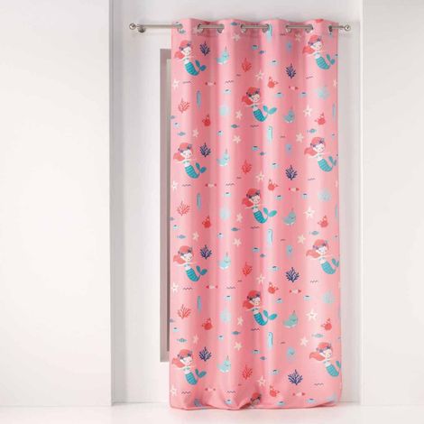 Rideau à Œillets "Petite Sirena" 140x260cm Rose (1/3)