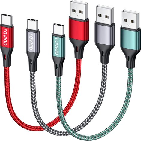 Câble USB C Charge Rapide 50CM/Lot de 3, Câble USB vers USB C Court (1/5)