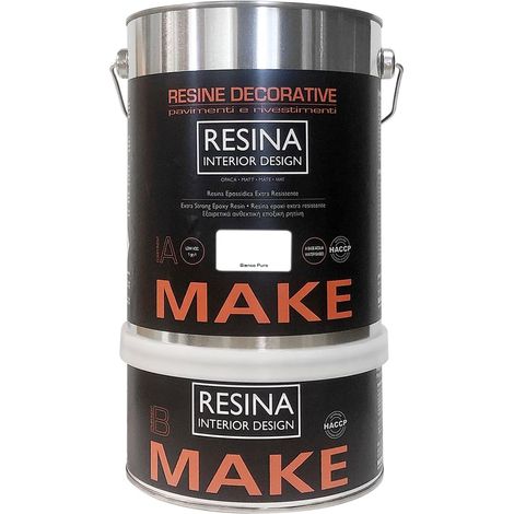 MAKE DESIGNED FOR YOU Resina Epossidica Extra Resistente a Base Acqua, Finitura Opaca, Colore Bianco Puro, Certificato HACCP, Formato 2 litri (1/5)