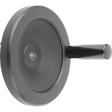 KIPP Scheibenhandrad D1=160 Aluminium Passbohrung mit Nut D2=15H7 B3=5 T=17,3 schwarz pulverbeschichtet (1/3)