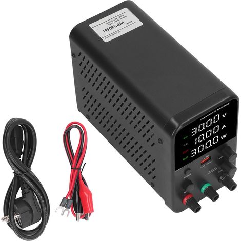 Alimentation électrique réglable 150W 0-30V 0-5A, charge rapide USB, écran numérique, prise UE AC230V, bloc d'alimentation variable (1/5)
