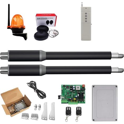 Kit d'ouvre-portes automatiques Ouvre-porte actionneur linéaire engrenage à vis sans fin DC ouvre-porte pivotant automatique Tube électrique, lumière, bouton, opérateur GSM pour accessoires de portail (1/5)