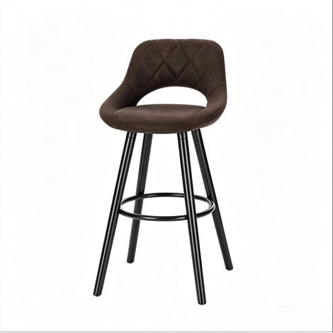 Tabouret de bar en bois massif avec assise tissu - Hauteur 91 cm (1/5)