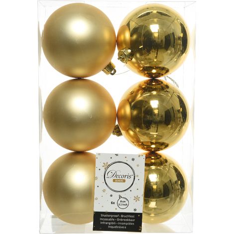 Amicasa Confezione 6 Sfere 80mm Gold