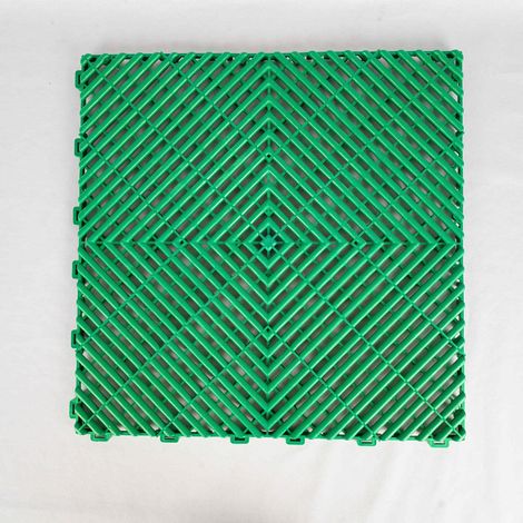 Dalles de sol modulaires puzzle 40x40 pour garage, atelier et finition automobile (vert gazon) (1/5)