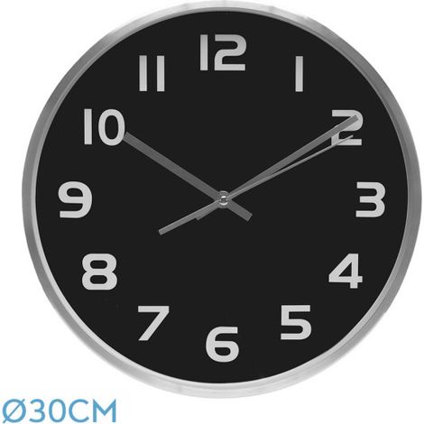 Orologio da parete de orologio da parete team alluminio-nero 30d movimento continuo (1/3)