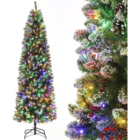 Arbre de Noël artificiel avec branches épaisses vert 230 cm PVC,avec 300 LED et 880 Branches (1/5)