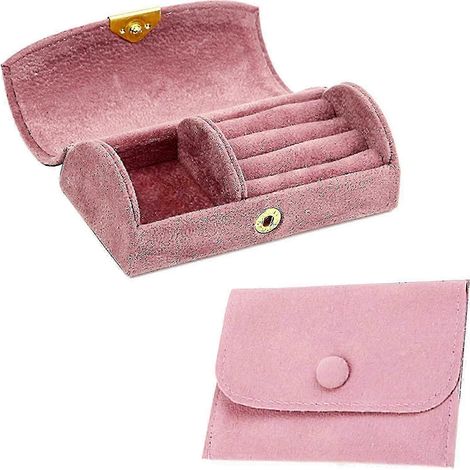 Mini boîte à bijoux de voyage en velours, organisateur de bijoux (1/5)