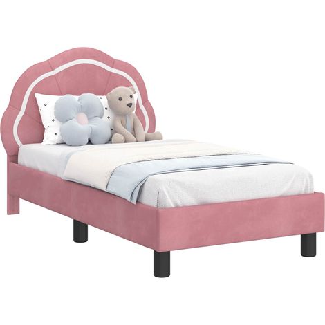 Toddler Bed Frame with Headboard Pink 70 x 140 cm Velvet vidaXL