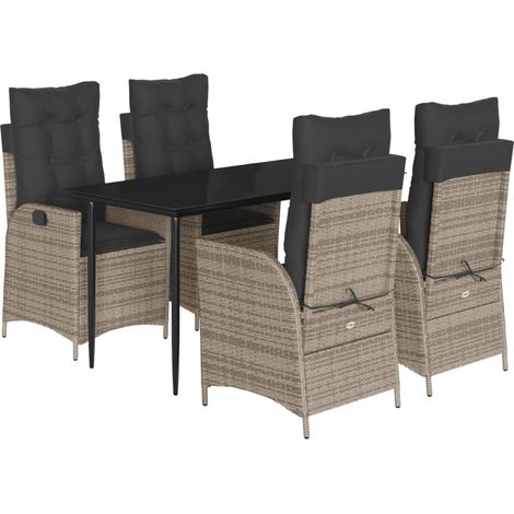 Maison Exclusive - Set comedor de jardín 5 piezas con cojines rat (1/5)