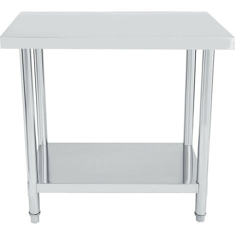 Bc-elec - WT100 Tavolo da cucina, piano di lavoro in acciaio inox 100x60cm, ideale per cucina, ristorante, gastronomia, tavolo da taglio