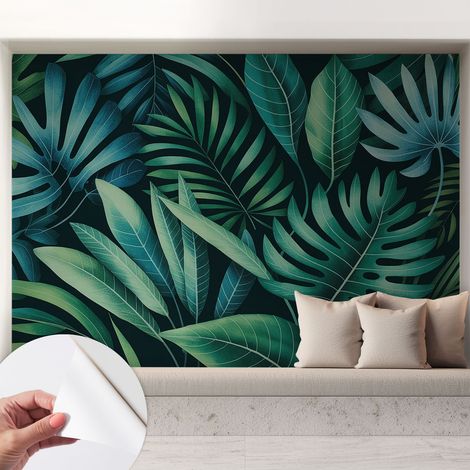 Papier peint autocollant adhésif avec imprimé installation simple qualité excellente sans désordre Feuilles tropicales 208x146 cm (1/5)