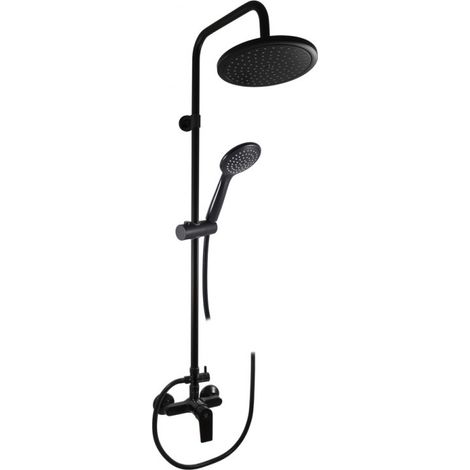 Colonne de douche COLORADO avec pommeau en laiton noir H. 116 cm (1/5)