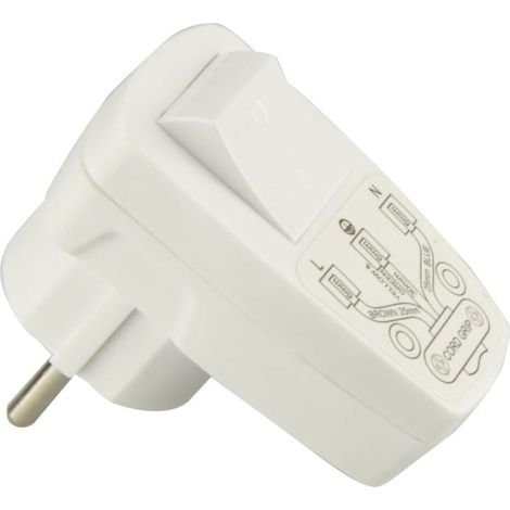 UNITEC 40544L Schuko-Stecker, PVC mit Ausschalter, weiß (1/3)