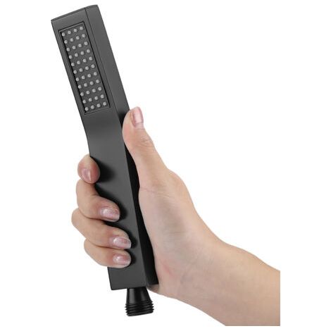 Handbrause aus mattschwarz verchromtem Messing, Badbrause--Trimec (1/5)