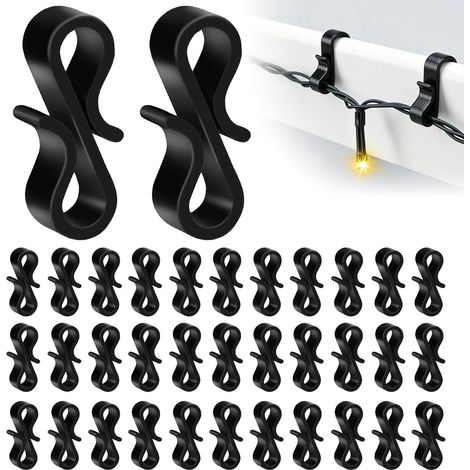 Gutter Hooks for Outdoor Lights,120pcs Mini S Hooks for Hanging Christmas Lights, Outdoor String Lights,Outside String Lights on Wedding Christmas Halloween Garden Tree Home Decor