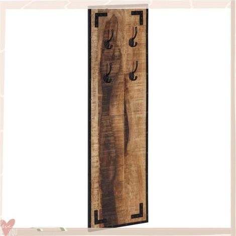 358918 Porte-manteau 35x8x110 cm bois de manguier massif brut (1/5)