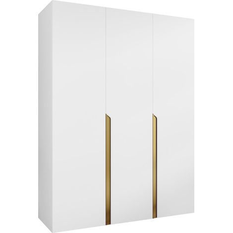 Armario Hartford 580, Blanco, 202x150x52cm, Puertas de armario: Con bisagras, Número de estantes: 0 (1/5)