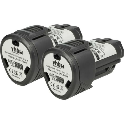 2x Batteries remplacement pour AEG L1215, L1215P, L1215R, L1220, L1230 pour outil électrique (2000 mAh, Li-ion, 12 V)