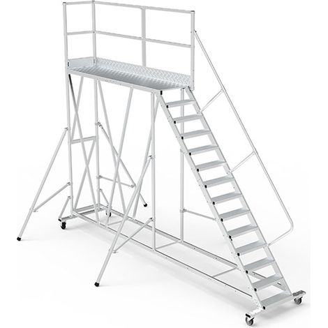 Plateforme roulante 15 marches - Hauteur max. de travail 5.00m - PTF2515D (1/5)