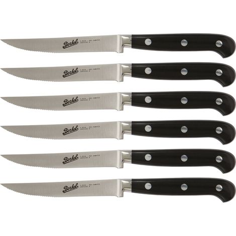 ADHOC SET 6 COLTELLI DA BISTECCA NERO LAMA SEGHETTATA - BERKEL (1/3)