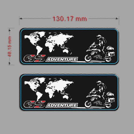 Autocollants pour BMW R1200GS, R1250GS, F 850, 800, 750, G 310 GS (côtés, dessus, coffre, valises, style aventure) 2014, 2015, 2020 (GS 16 pouces) (3D) (1/5)