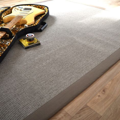 Tapis Tissé plat - Mahé silver - Ganse coton taupe - 80 x 150 cm (1/5)
