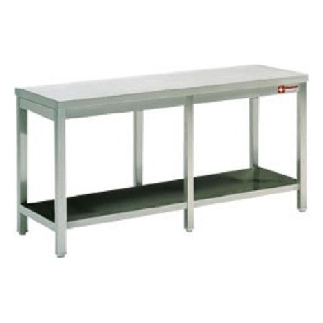 Table de travail Inox Avec Etagère Soudée et Renfort - Gamme 800 - Combisteel