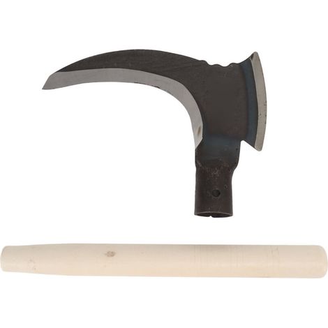 Faux double en acier au manganèse pour couper herbe et branches, manche en bois, outil de jardinage multifonction. (1/5)