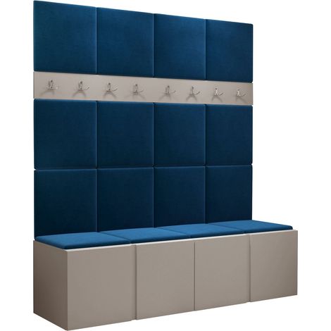 Conjunto para recibidor Pinis V, Manila 26, 186x168x46cm, Aglomerado laminado, Tapiz, Colocada, Montada en la pared