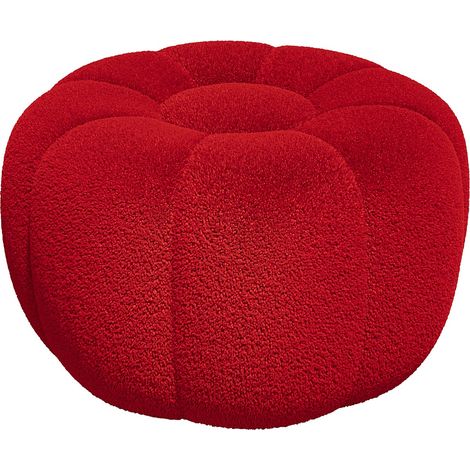 Pouf design fiore in Tessuto bouclette Rosso - DELPODA