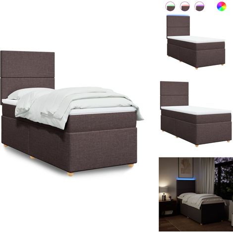 Sommier à lattes de lit avec matelas Marron foncé 90x190 cm - Sommier À Lattes De Lit - Sommiers À Lattes De Lit - Lit - Meuble De Chambre À Coucher (1/5)