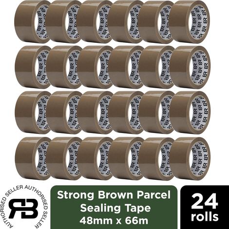 Brown Packing Tape 48mm x 66m Strong Parcel Box Tape, 24 Rolls (1/5)