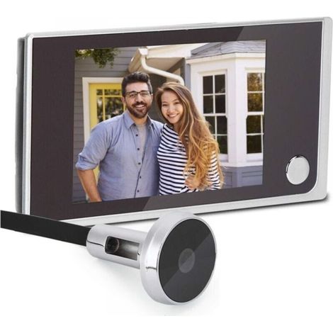 Judas de porte numérique écran LCD 3,5" - Angle de vue 120° - Surveillance type œil de chat - Caméra de sécurité. (1/5)