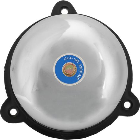 Sonnette électrique en acier inoxydable de 10 cm (4 po), à frappe intérieure, sans étincelles, 220 V, 10 W, pour signal sonore. (1/5)