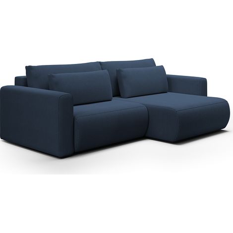 Ecksofa, umkehrbar, umwandelbar, 3-Sitzer, Truhe Evy Blau
