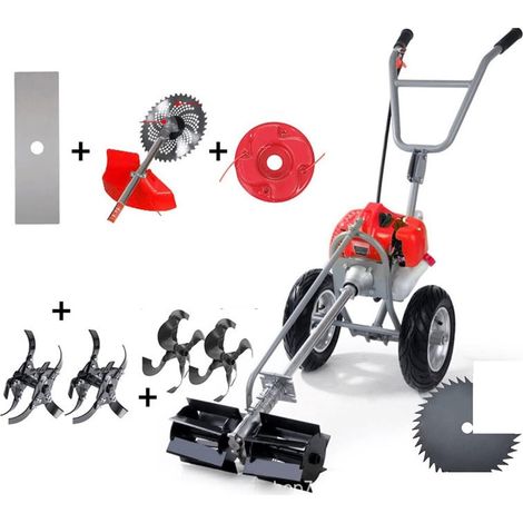 Moteur 2 Temps Essence Coupe-Herbe Tondeuse à Gazon débroussailleuse Outil de Jardin 4 en 1 Multifonction desserrage fossé désherbage (Color : 4 in 1, Size : Small) (1/5)