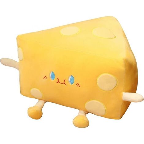 Käse-Plüschtier - Kissen gefüllt mit Brot und anderen Lebensmitteln - Zimmerdekoration für Geburtstage und Partys für Jungen und Mädchen (30 cm) (1/4)