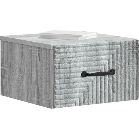 Maison Exclusive - Mobiletto da notte a muro Grigio Sonoma 34,5 x 33 x 20 cm