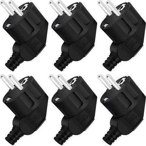Prise électrique étanche 250V 16A – Lot de 6 fiches mâles pour câbles 8-10 mm – Matériaux ABS et caoutchouc – Pour chantiers extérieurs (1/4)