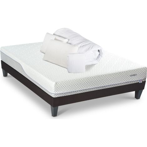 BELLECOUR LITERIE Pack Prêt à dormir EVERBED 180x200 cm Matelas Mémoire de forme + Sommier + Accessoires (1/5)